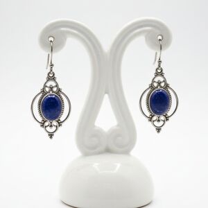 Double D Ranch Silver and Deep Blue Earrings
